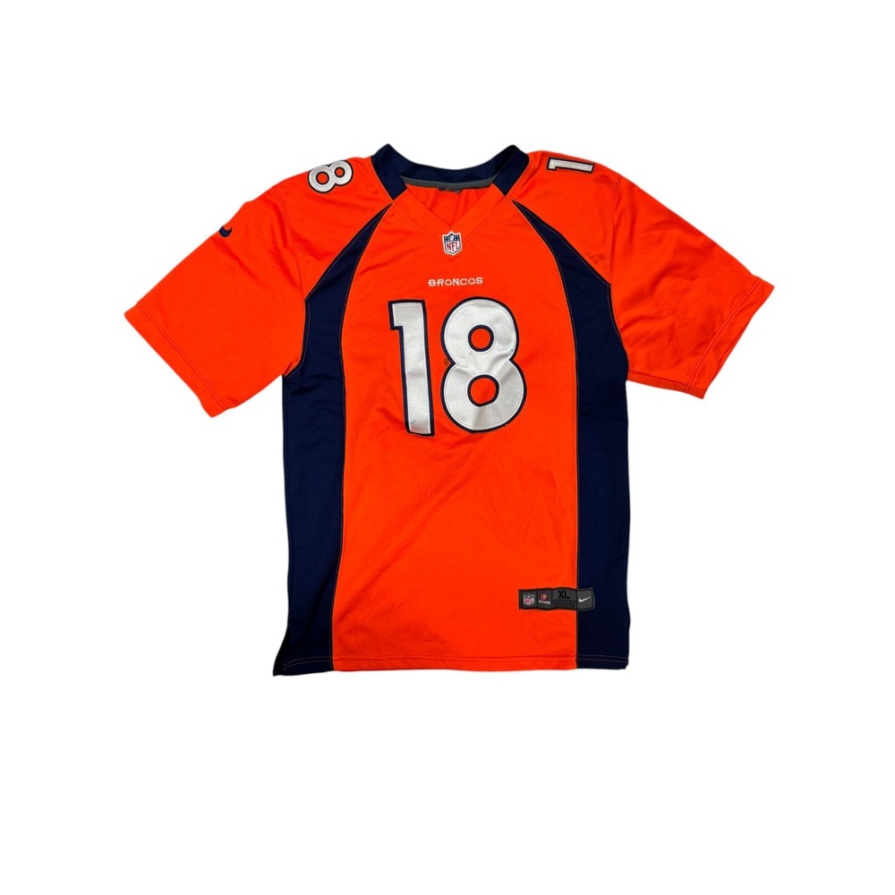 Nike Peyton Manning 18 Denver Broncos NFL Football Jersey Women's XL Orange